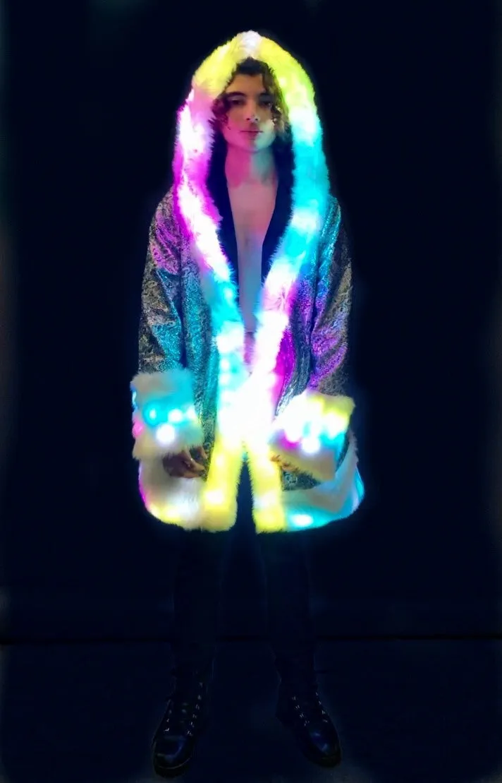 Men's LED Wizard Coat in "Velvet Cyclone"
