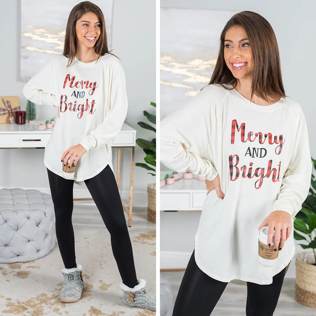 Merry And Bright Ivory Graphic Tunic