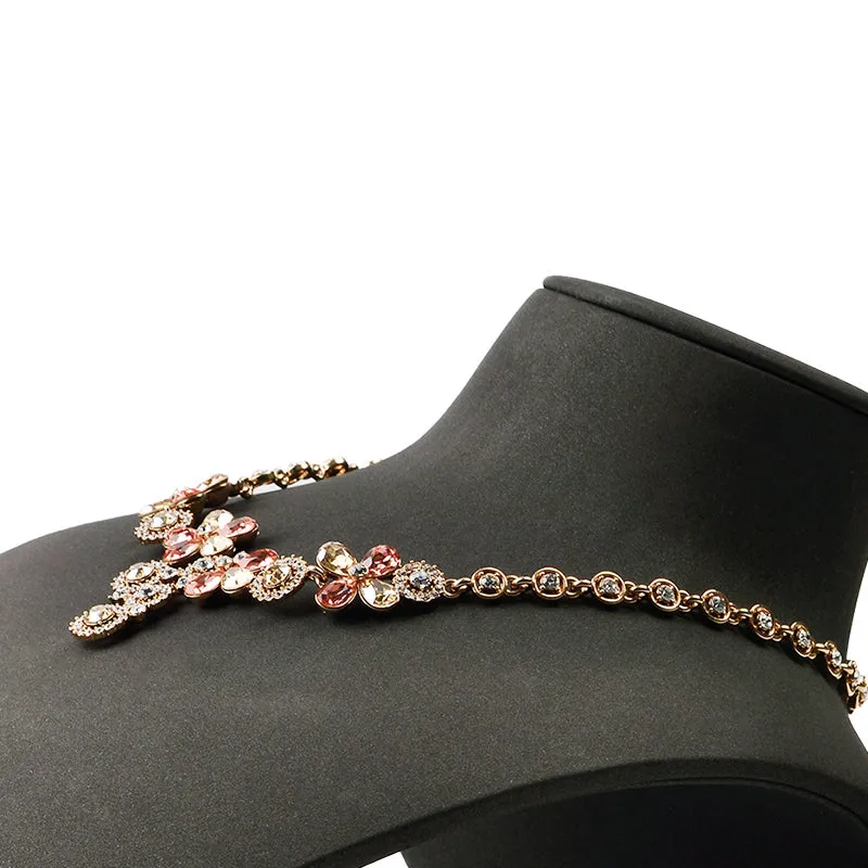 Metal Microfiber Adjustable Necklace Bust RX036