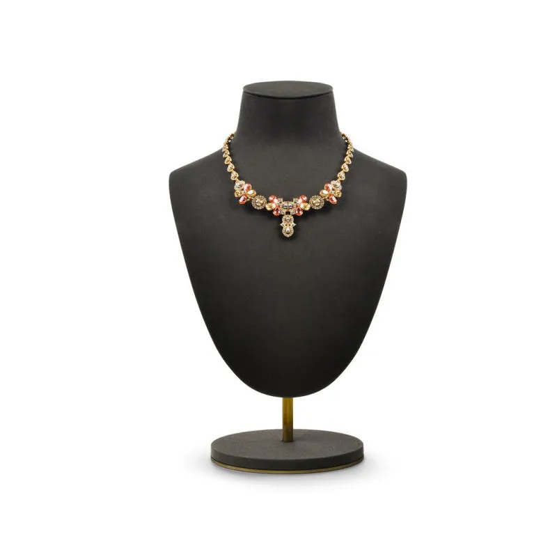 Metal Microfiber Adjustable Necklace Bust RX036