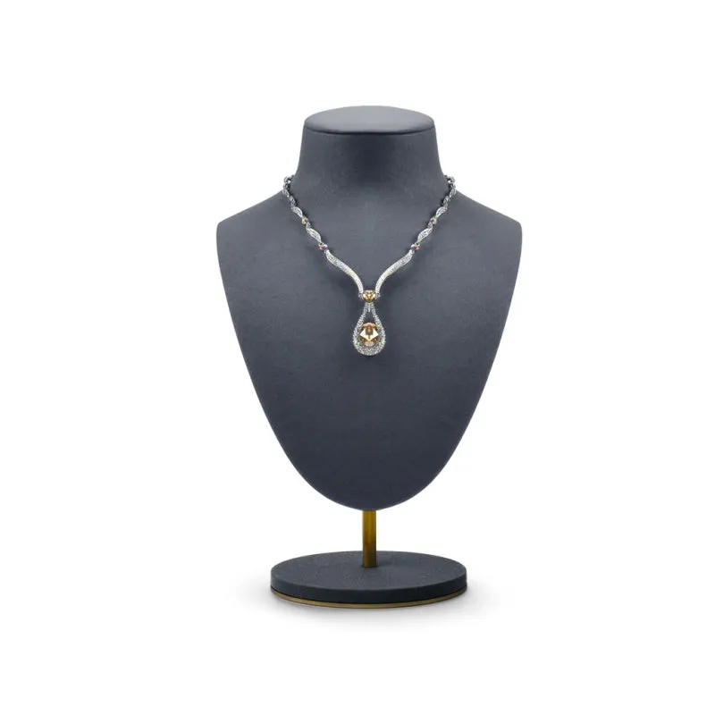 Metal Microfiber Adjustable Necklace Bust RX036