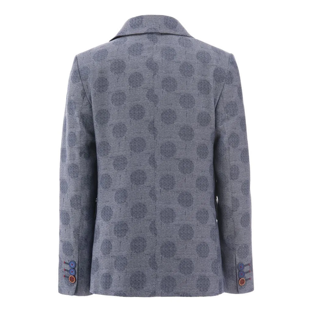 Navy Blue Dotted Blazer