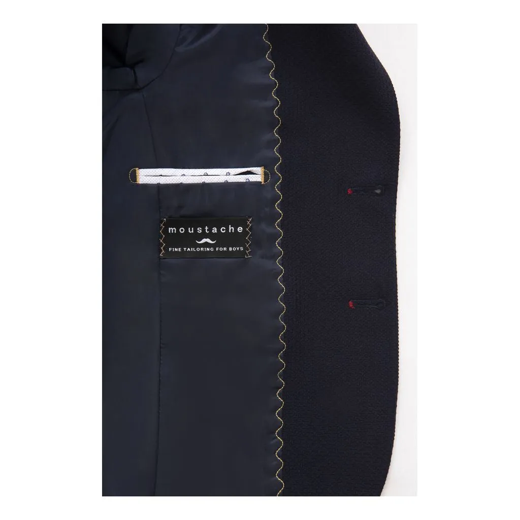 Navy Embroidered Pocket Blazer