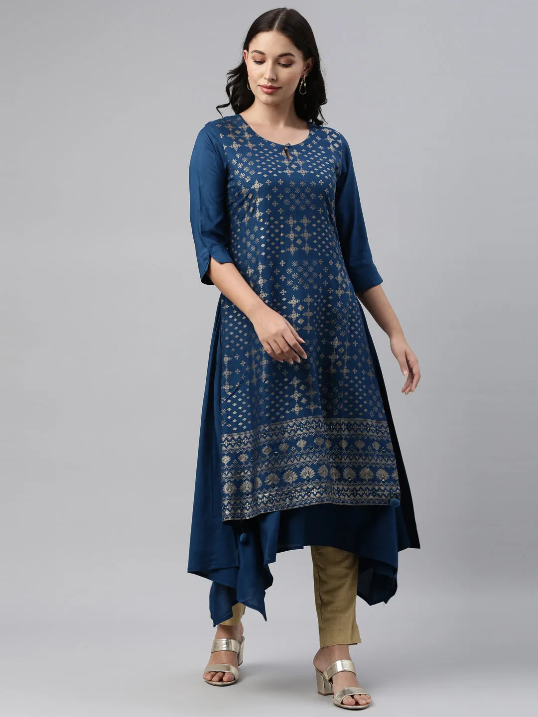Neeru's Blue Color Rayon Fabric Tunic