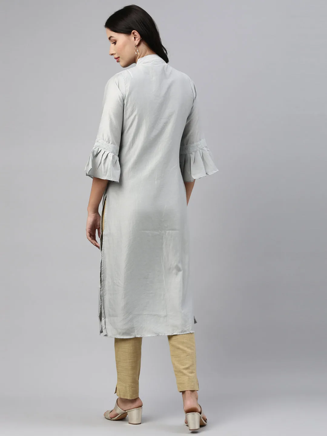Neeru's Grey Color Model Fabric Tunic