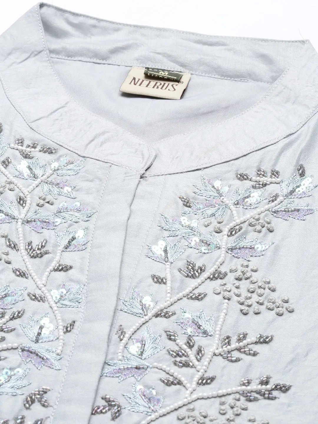 Neeru's Grey Color Model Fabric Tunic