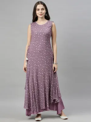 Neeru's Lavender Color Chiffon Fabric Tunic