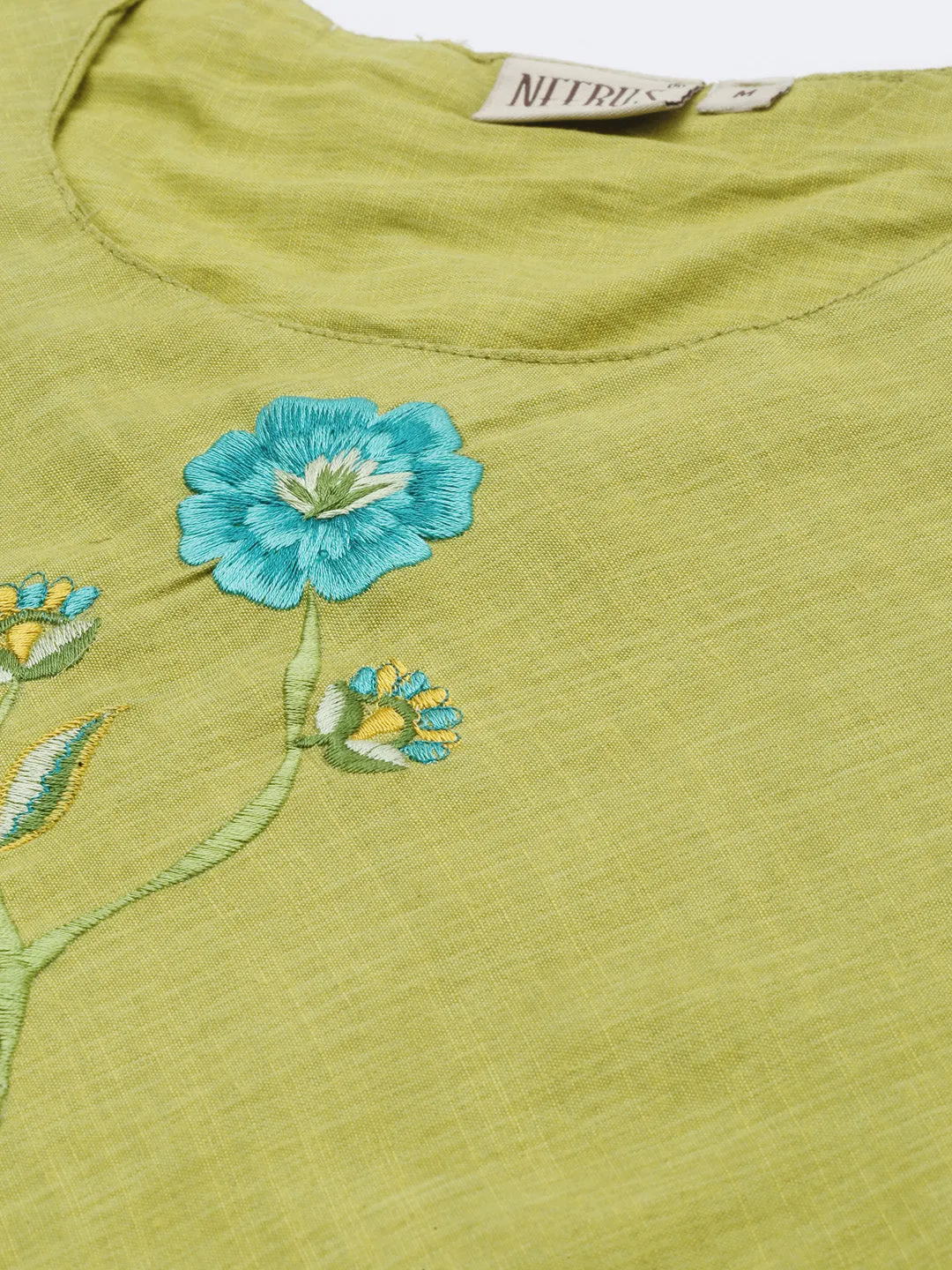 Neeru's M Green Colour Slub Rayon Fabric Tunic "50"