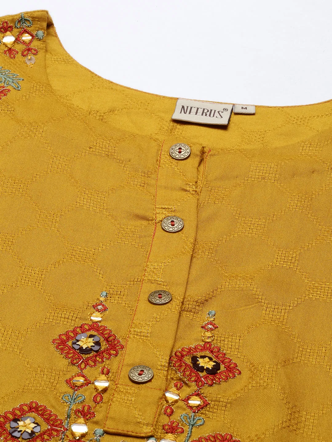 Neeru's Mustard Color Rayon Fabric Tunic