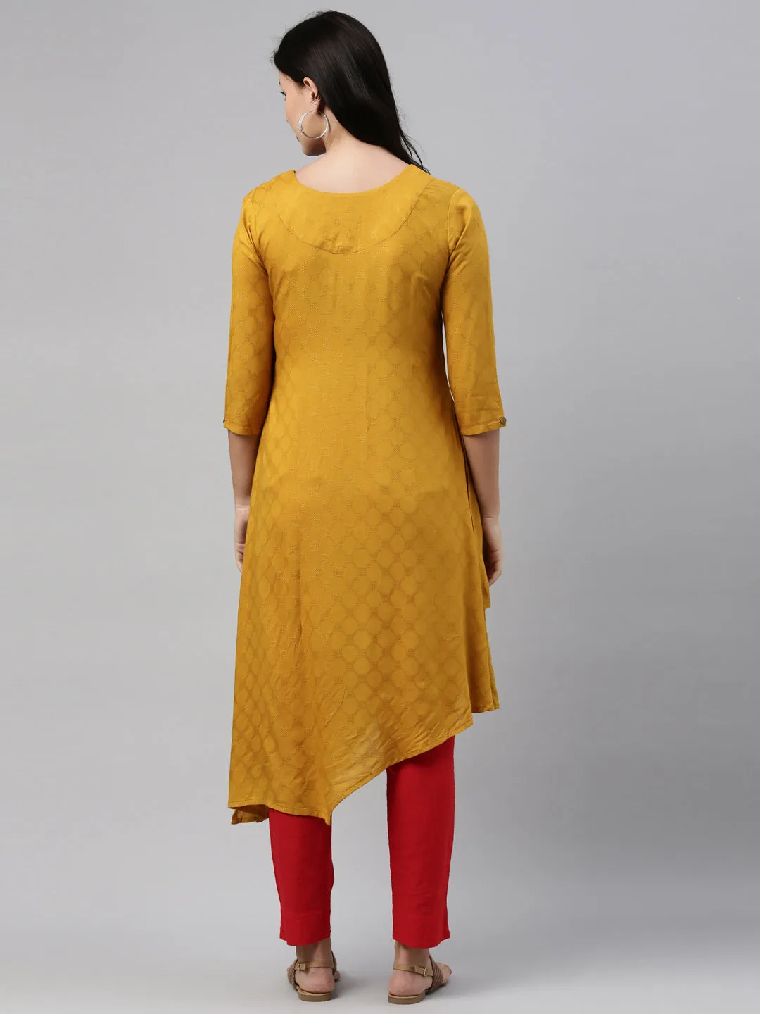 Neeru's Mustard Color Rayon Fabric Tunic