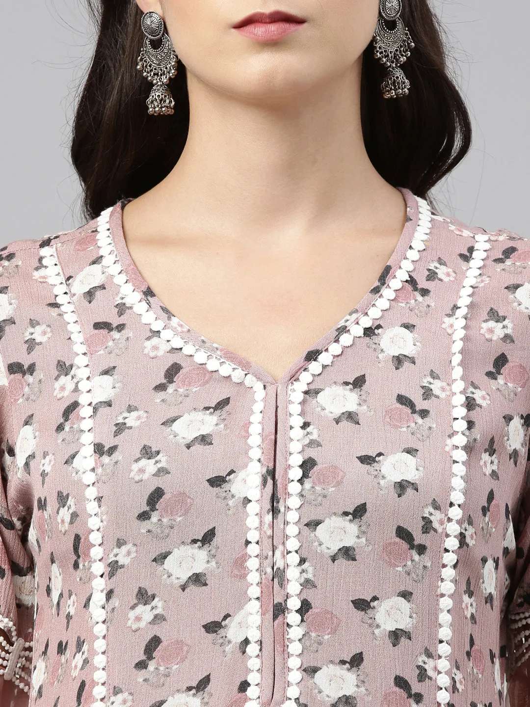 Neeru's Onion Color Rayon Fabric Tunic