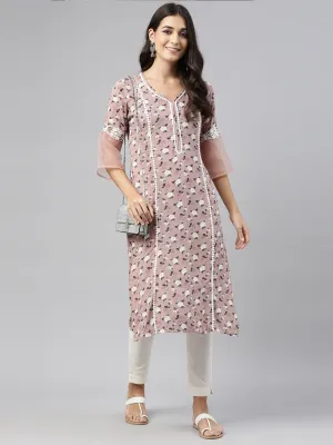 Neeru's Onion Color Rayon Fabric Tunic