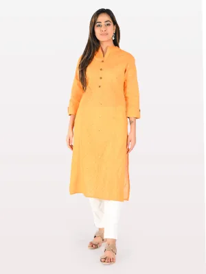 Neeru's Women Peach Color Slub Cotton Fabric Tunic "44"