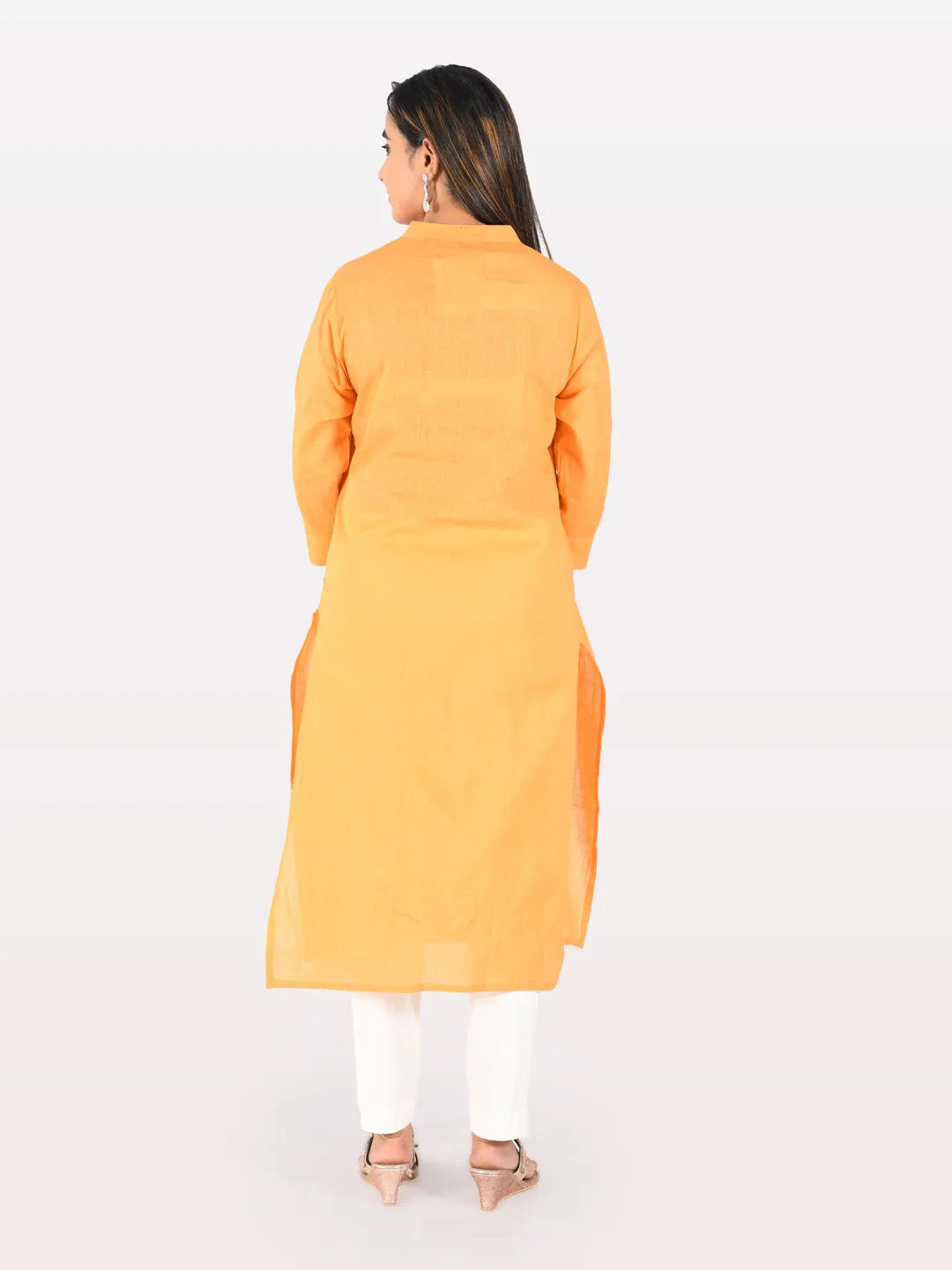 Neeru's Women Peach Color Slub Cotton Fabric Tunic "44"