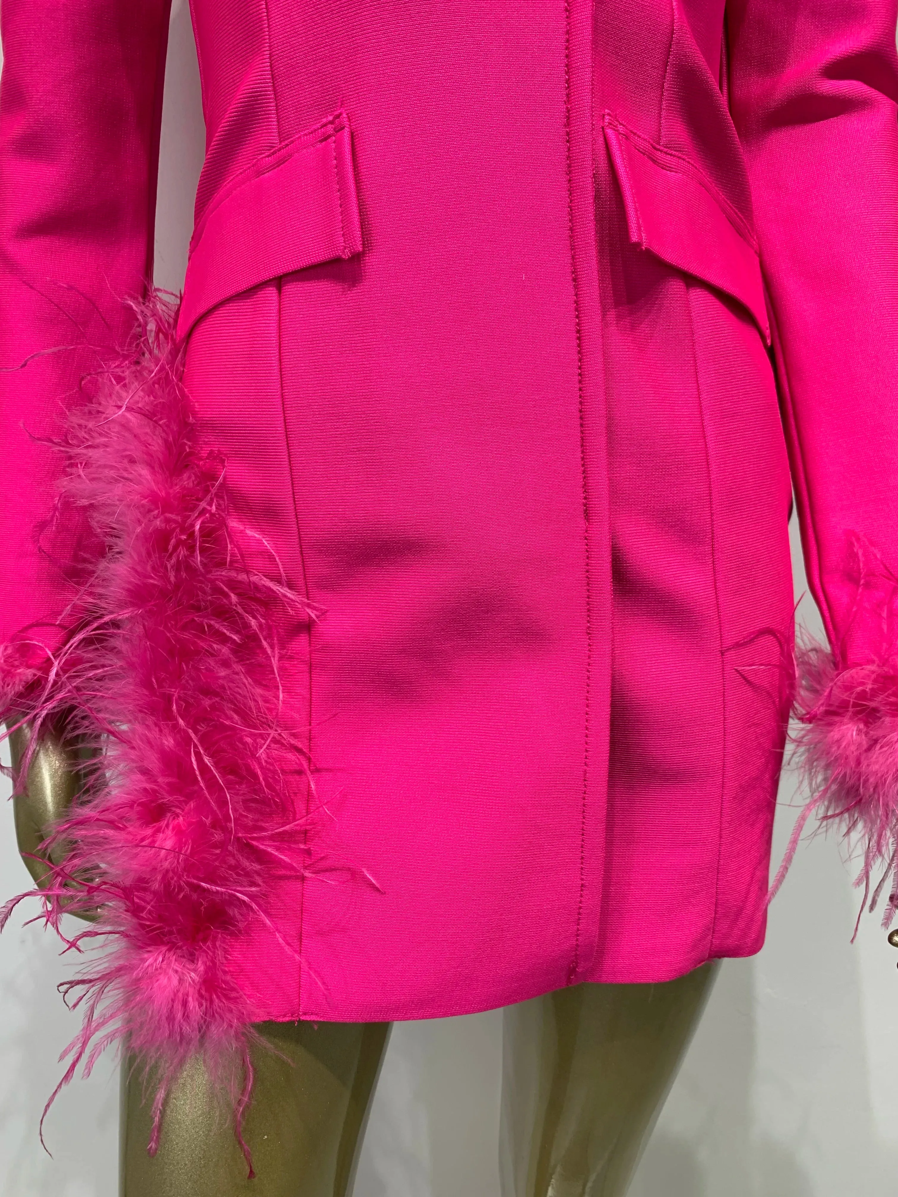 New Elegant Chic Classy Feather Blazer Dress Feather Dress Blazer Dress
