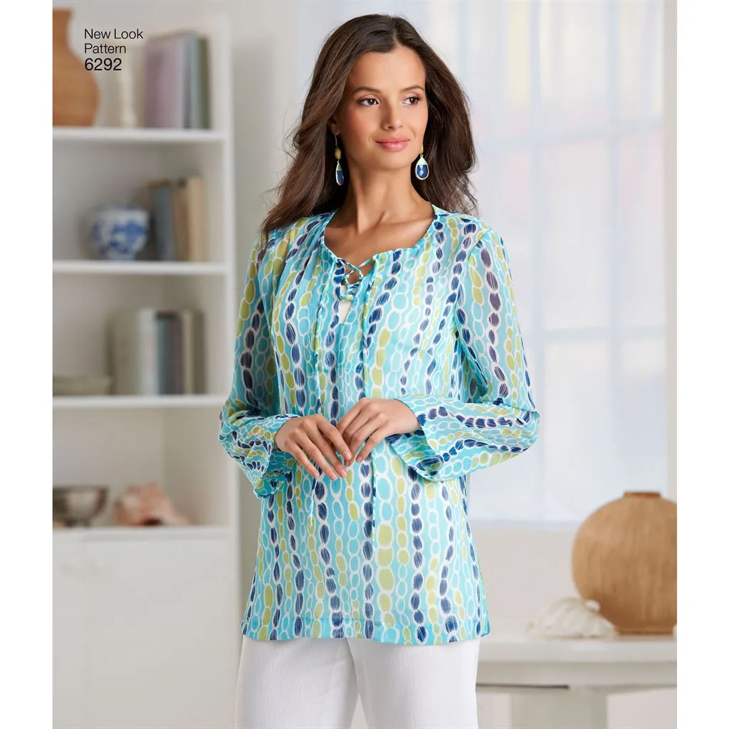 New Look Pattern 6292 Misses' Tunic or Top and Pull-on Pants