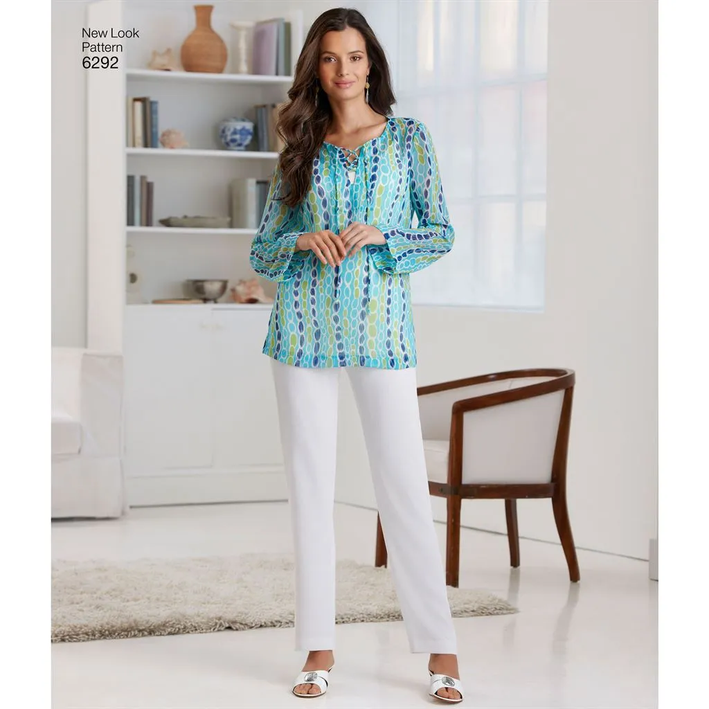 New Look Pattern 6292 Misses' Tunic or Top and Pull-on Pants
