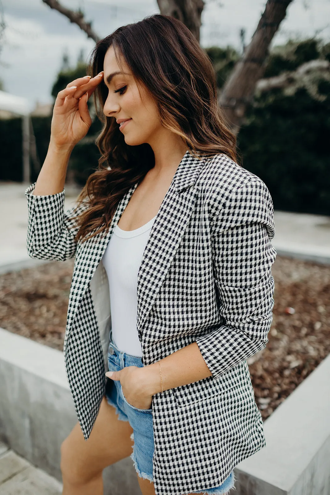 NEW!! The Houndstooth Blazer with Pink Wording