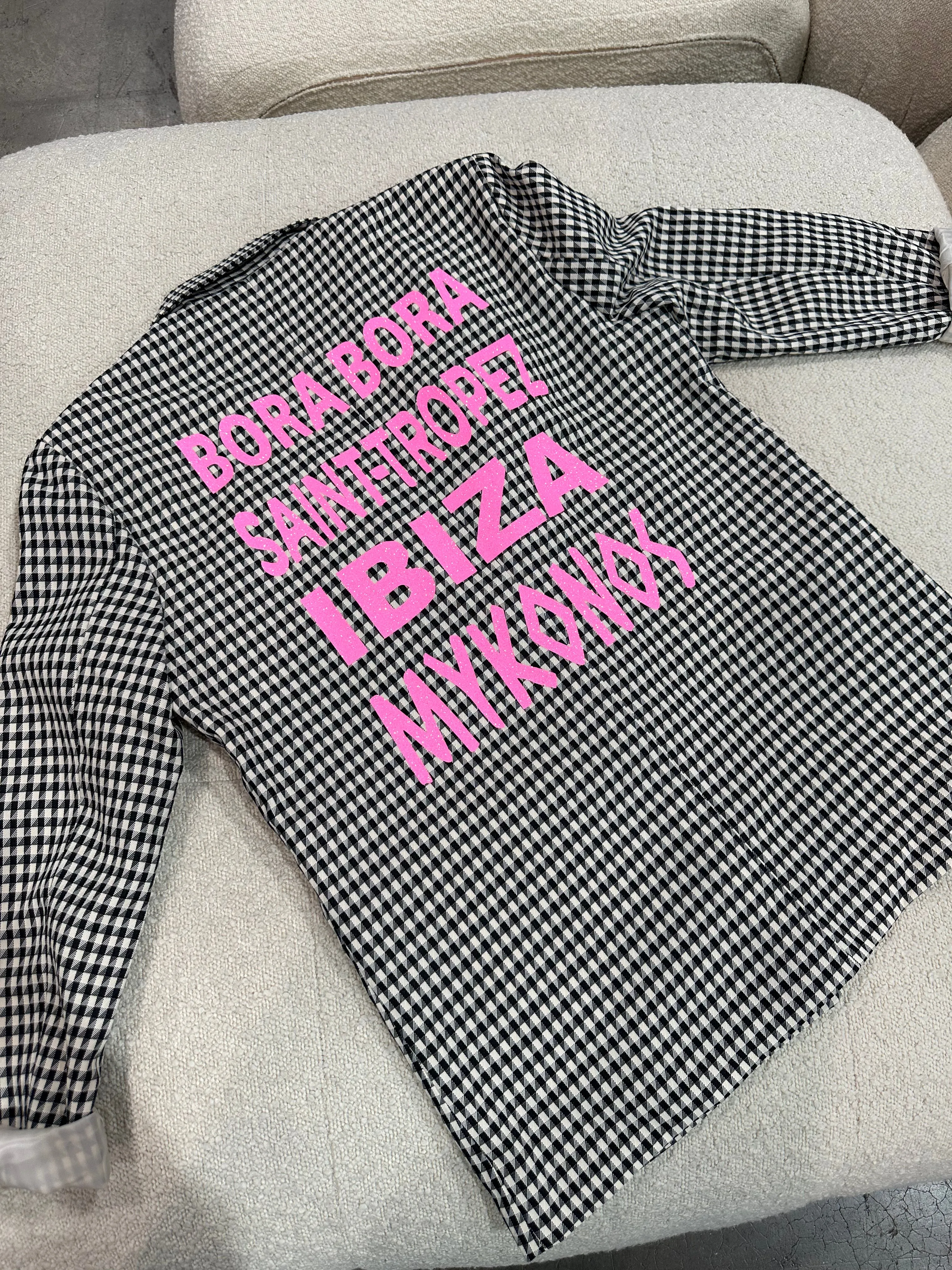 NEW!! The Houndstooth Blazer with Pink Wording