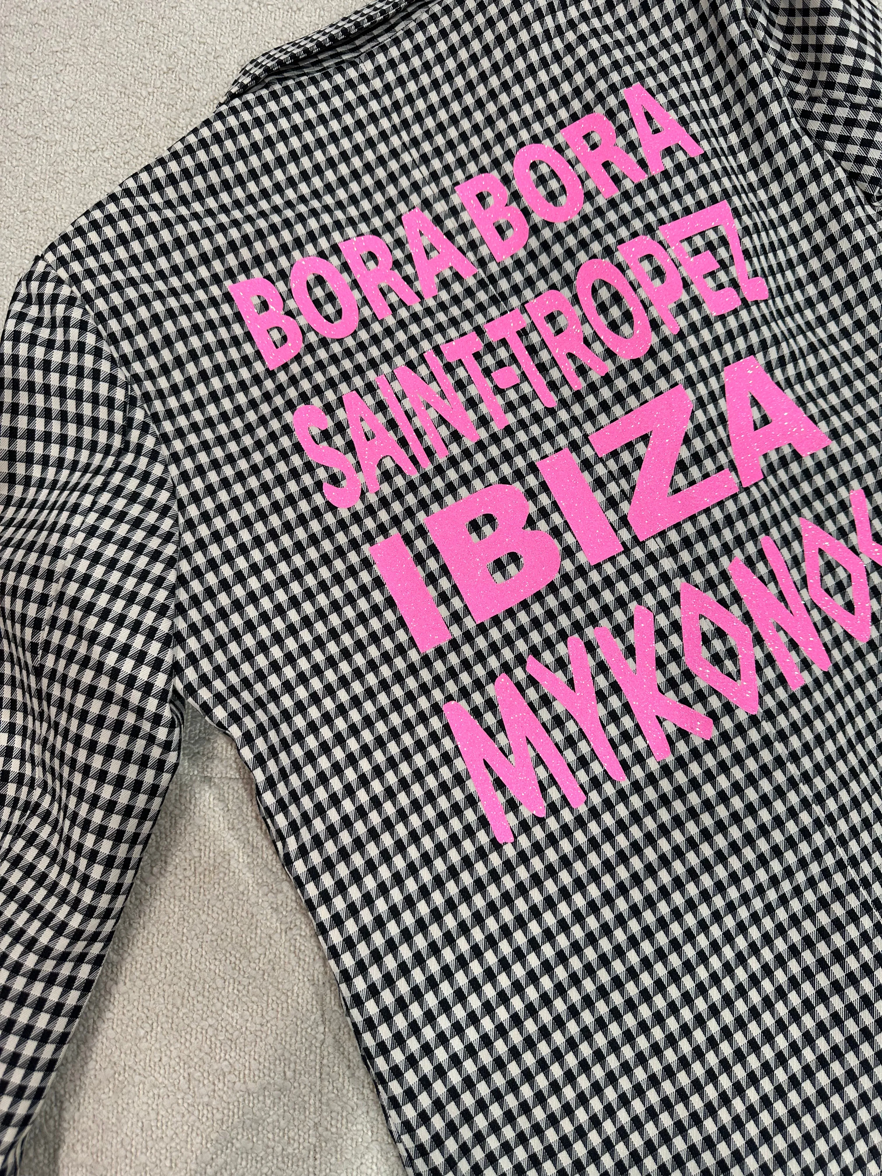 NEW!! The Houndstooth Blazer with Pink Wording
