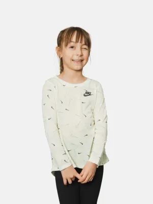 Nike Junior Girls Swooshfetti Top and Legging Set -Light Mint and Black
