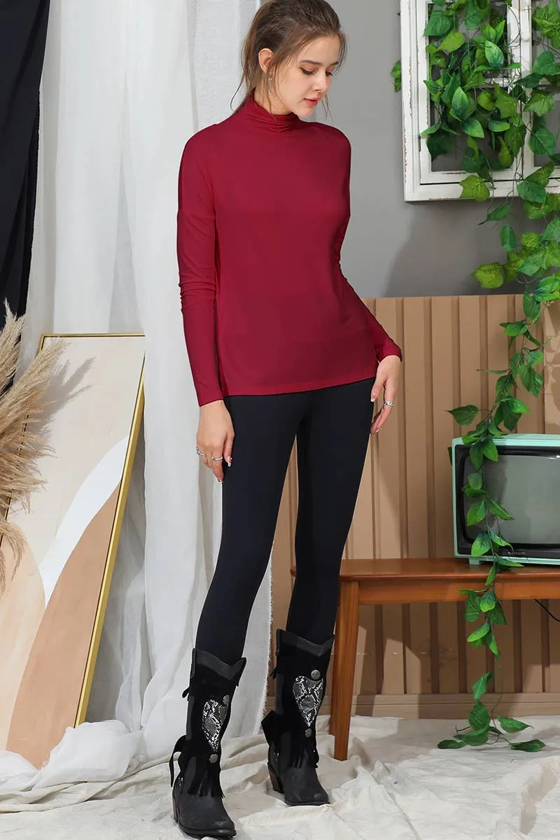 NINEXIS - CWTTL992_LONG SLEEVE TURTLE NECK TUNIC CASUAL TOP: White / (M) 1