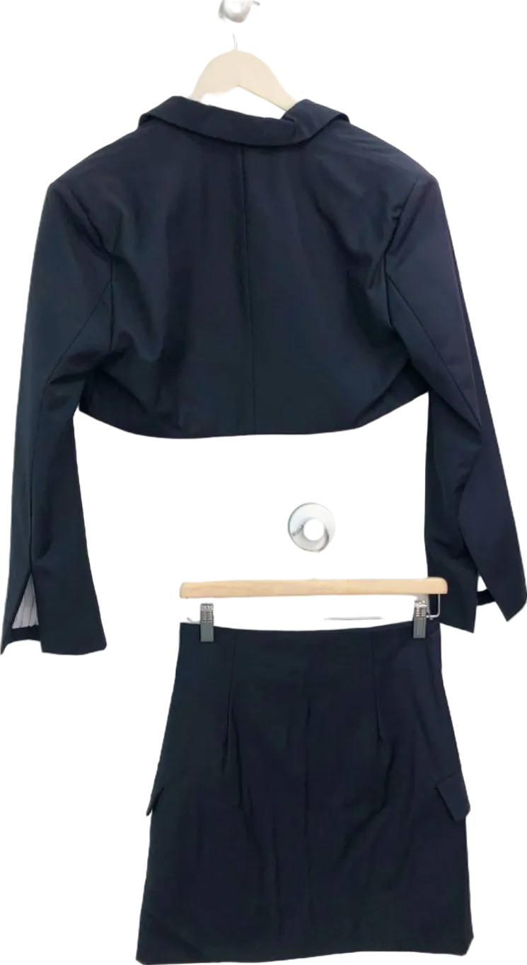 OHHEYGIRL Black Cropped Blazer and Skirt Set UK M
