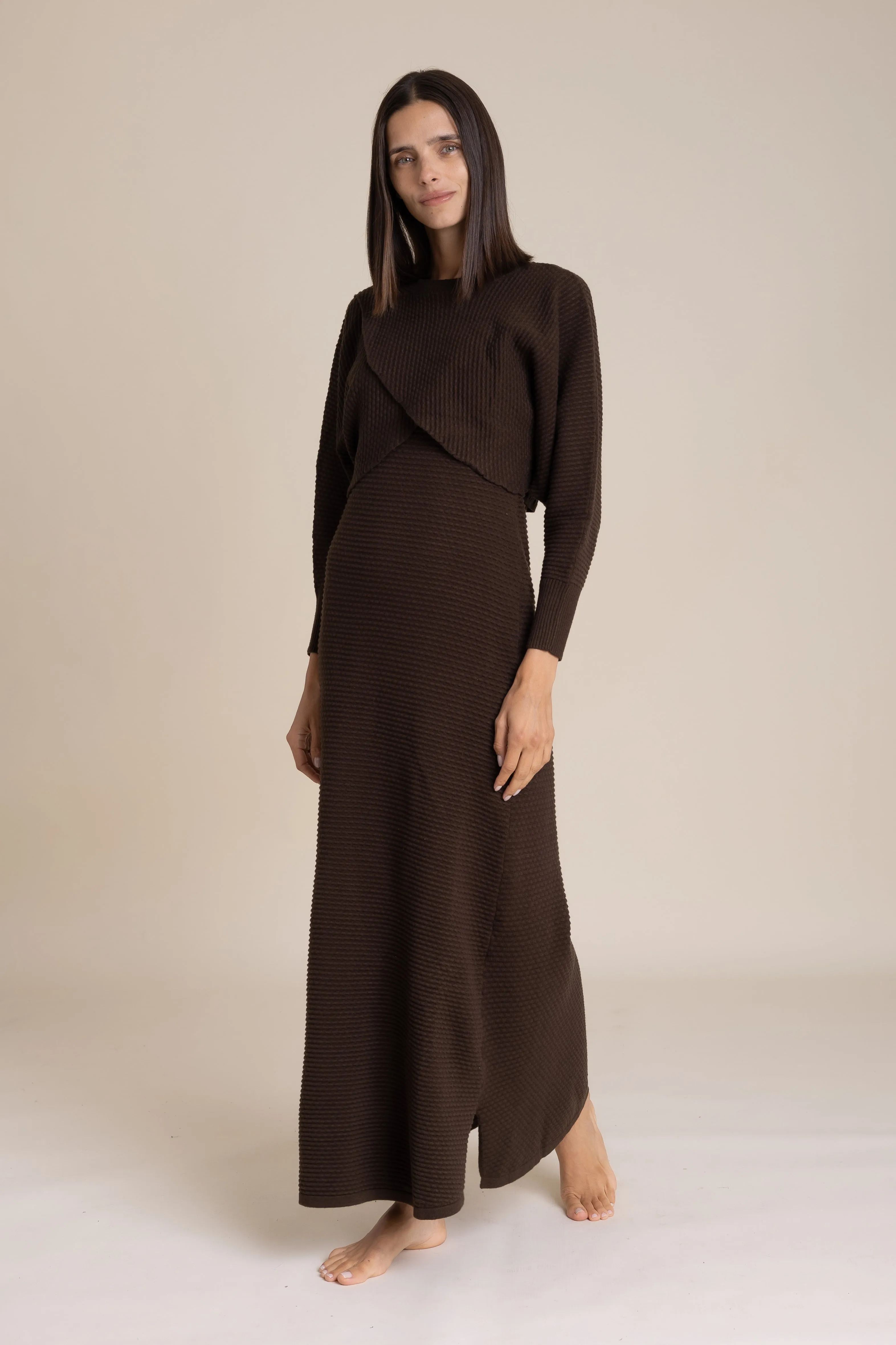 Olive Box Knit Jumper