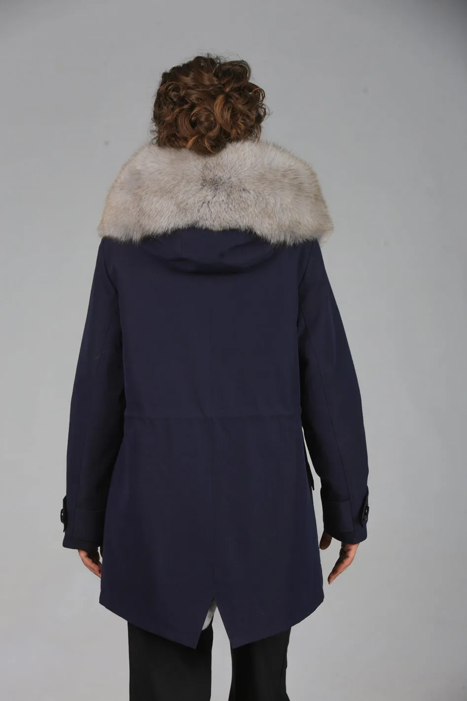 Parka in cotone tecnico impermeabile long grey