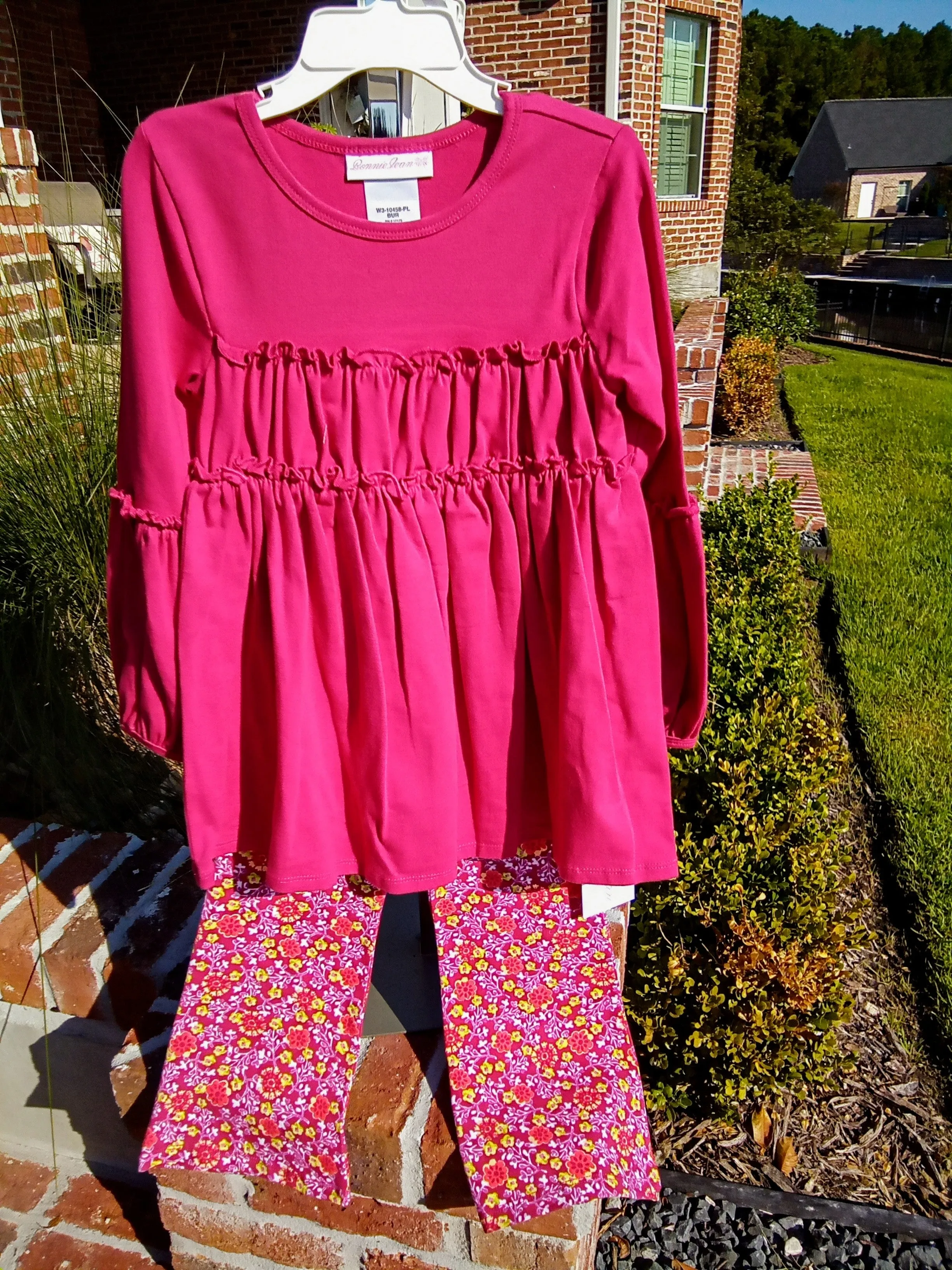 Peasant sleeve tunic and flare leggings | Bonnie Jean