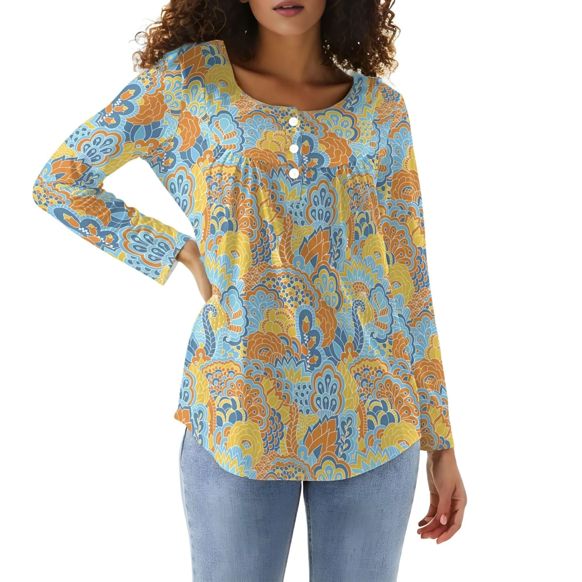 Pinsa Babydoll Long Sleeve Top