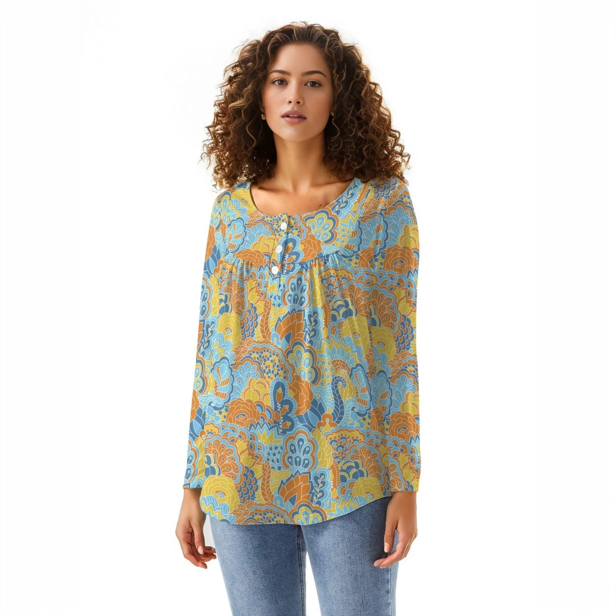 Pinsa Babydoll Long Sleeve Top