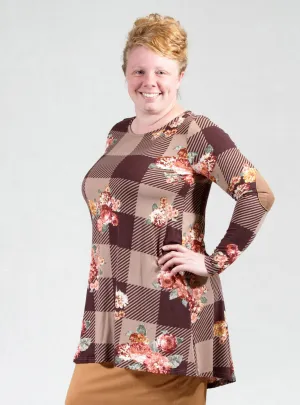 Plaid and Flowers Tunic