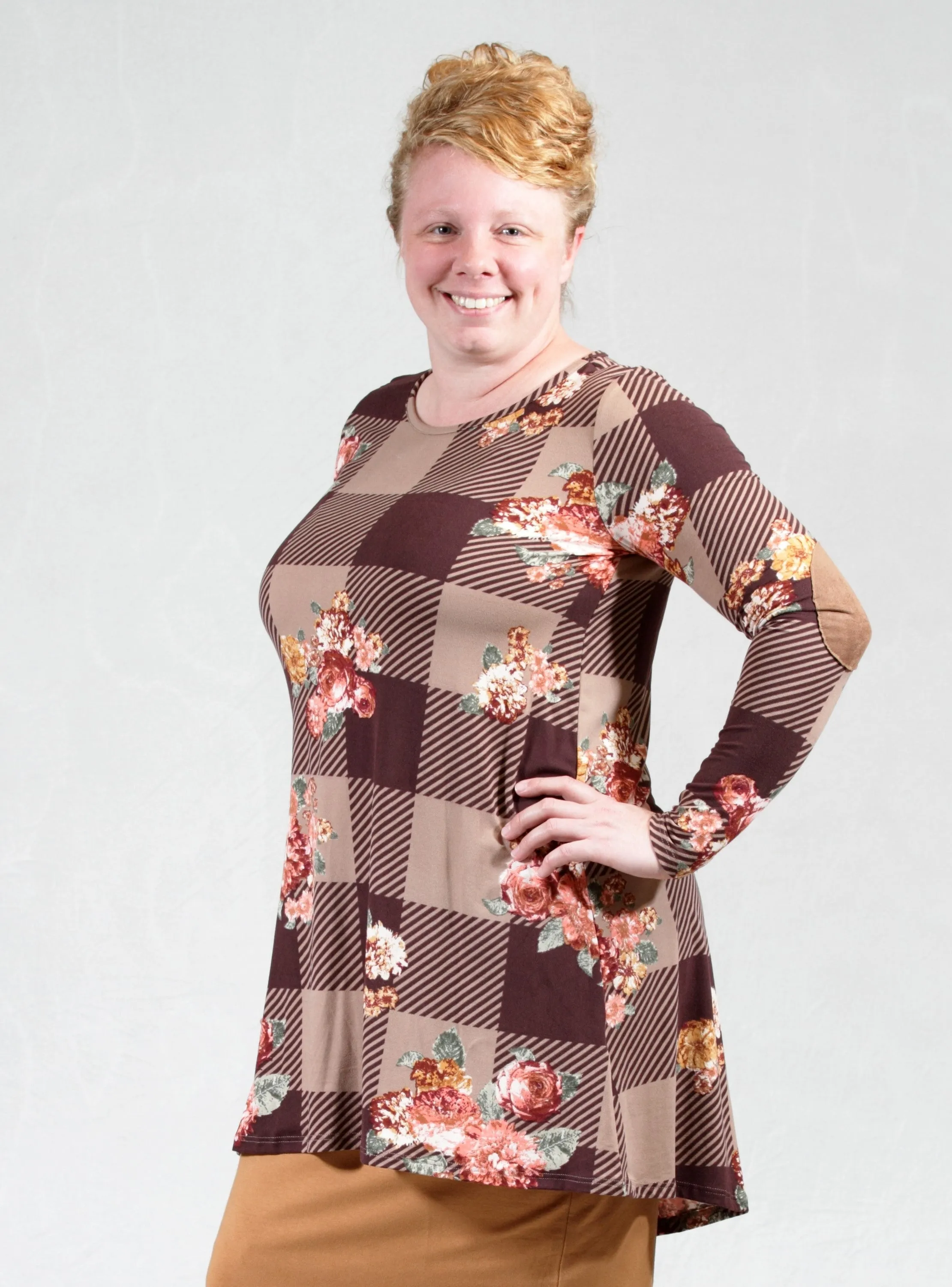 Plaid and Flowers Tunic