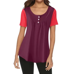Prague Two-Tone Scoop Neck Tunic Top - Airline Series