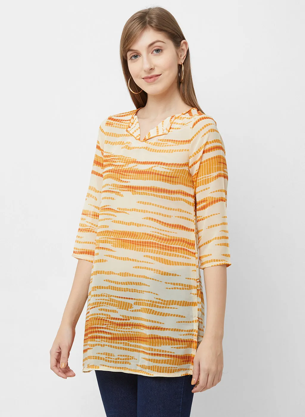 Printed Tunic With 3/4Th Sleeves