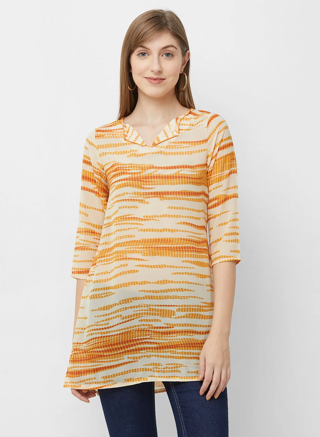 Printed Tunic With 3/4Th Sleeves