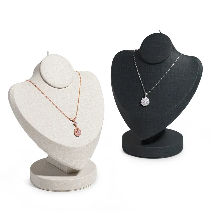 PU Leather Necklace Bust Window Counter Display Stand PU075