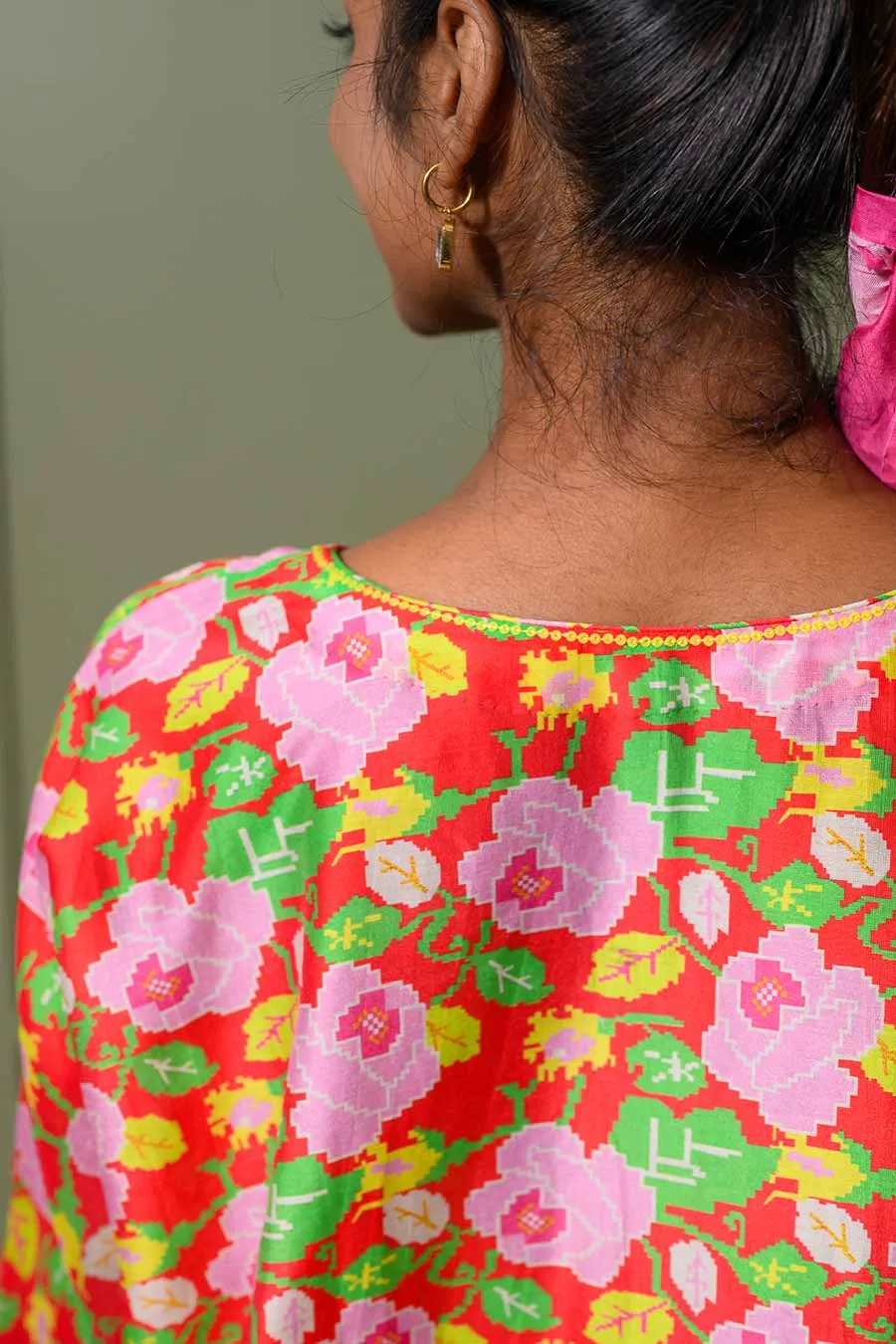Red Lilly Printed Tunic & Pant Set