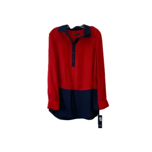 Red Tunic Long Sleeve By Anne Klein, Size: Xl