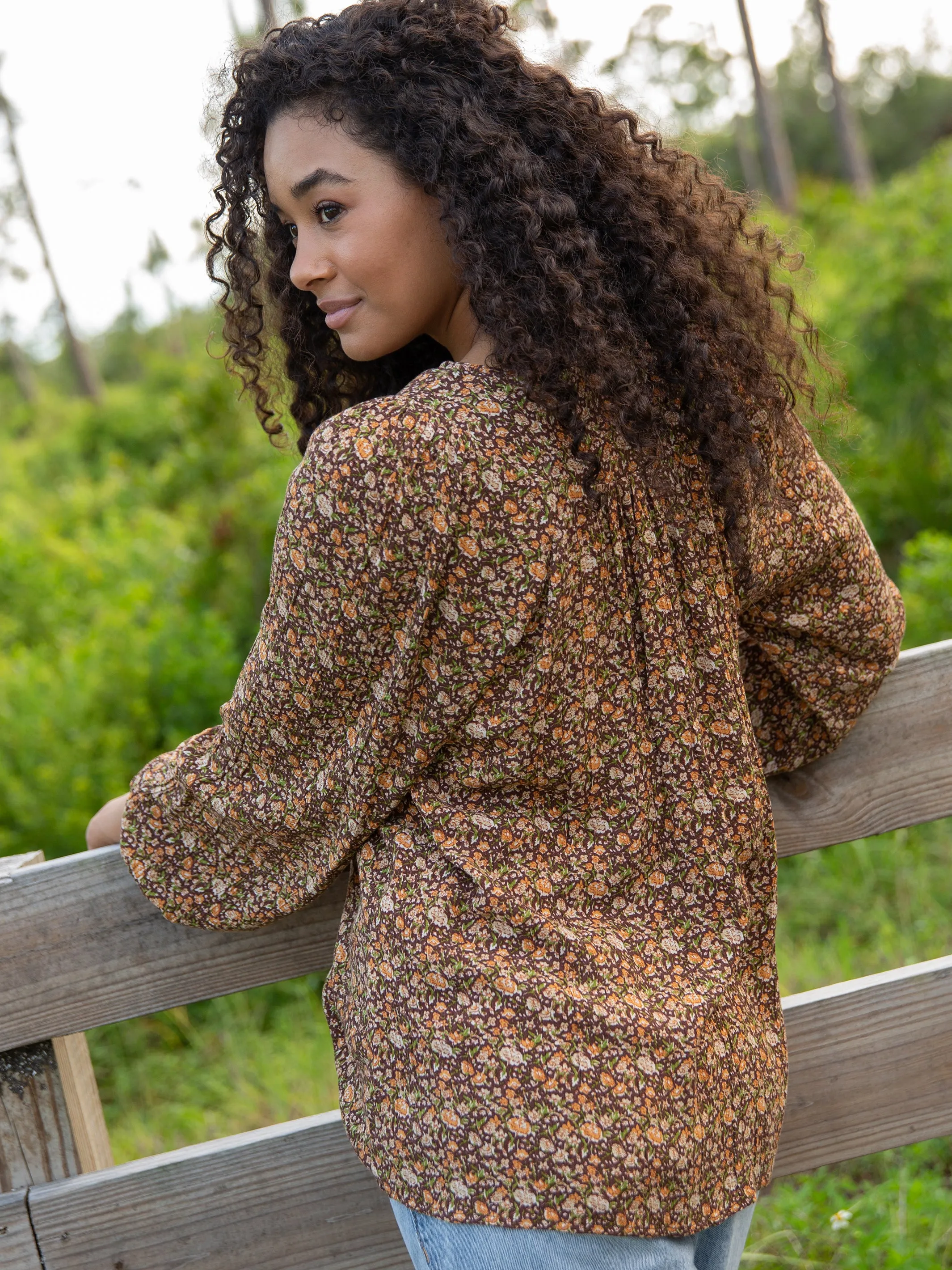 Rowan Top - Espresso Floral