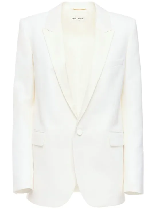 Saint Laurent   Classic wool blazer w/ satin lapels 