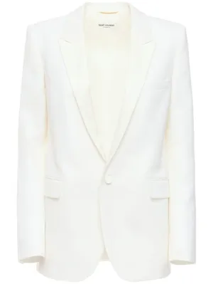 Saint Laurent   Classic wool blazer w/ satin lapels 