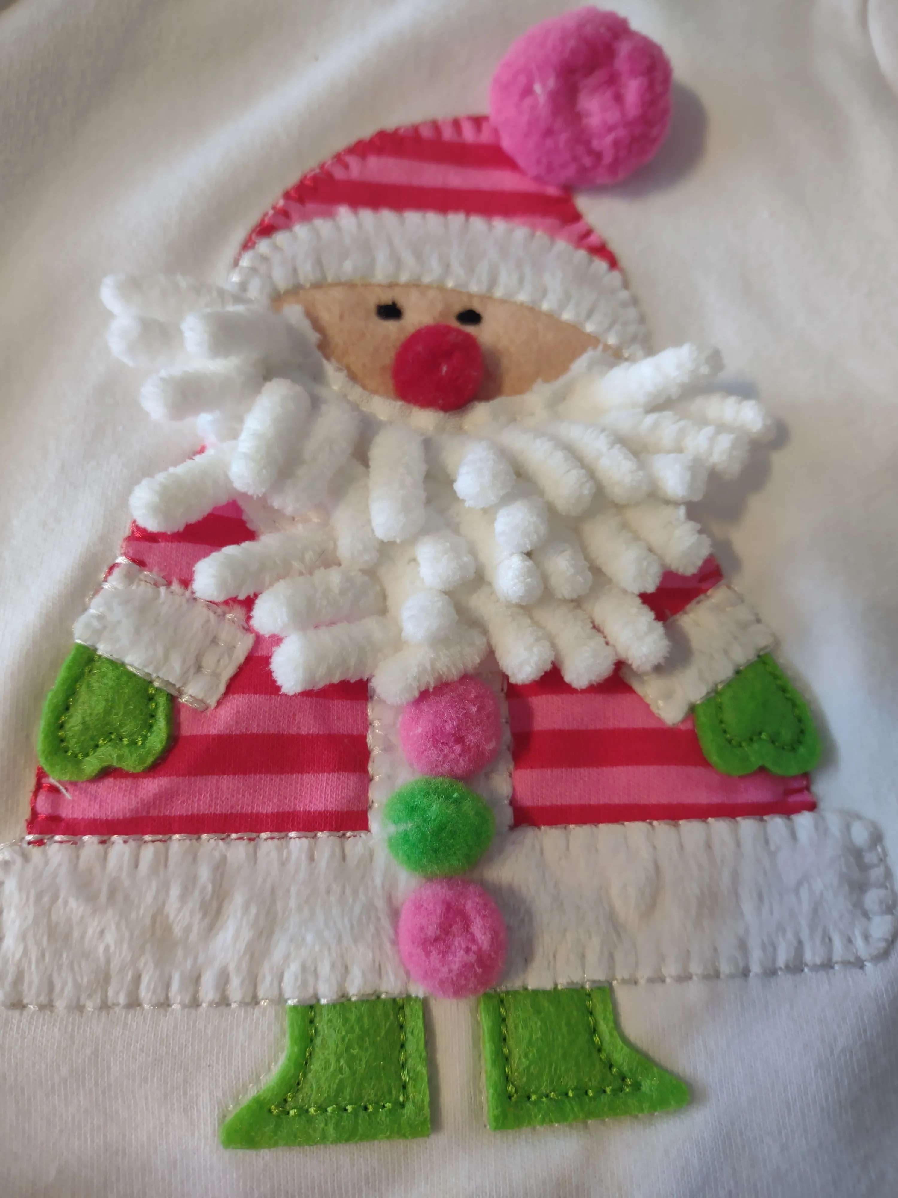 Santa Baby Appliqued Tunic with Striped Leggings and Faux Fur | Mud Pie