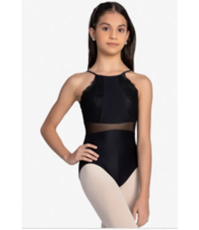 SoDanca L-2391 Racheline High Neck Lace Camisole Leotard for Girls
