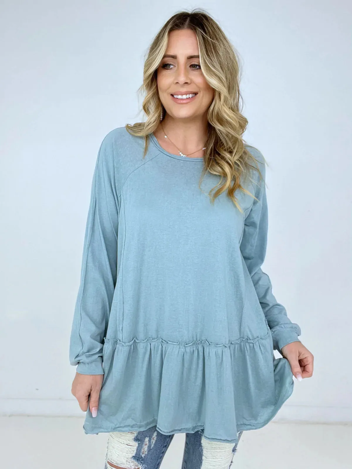 Solid Cotton Jersey Tunic Top