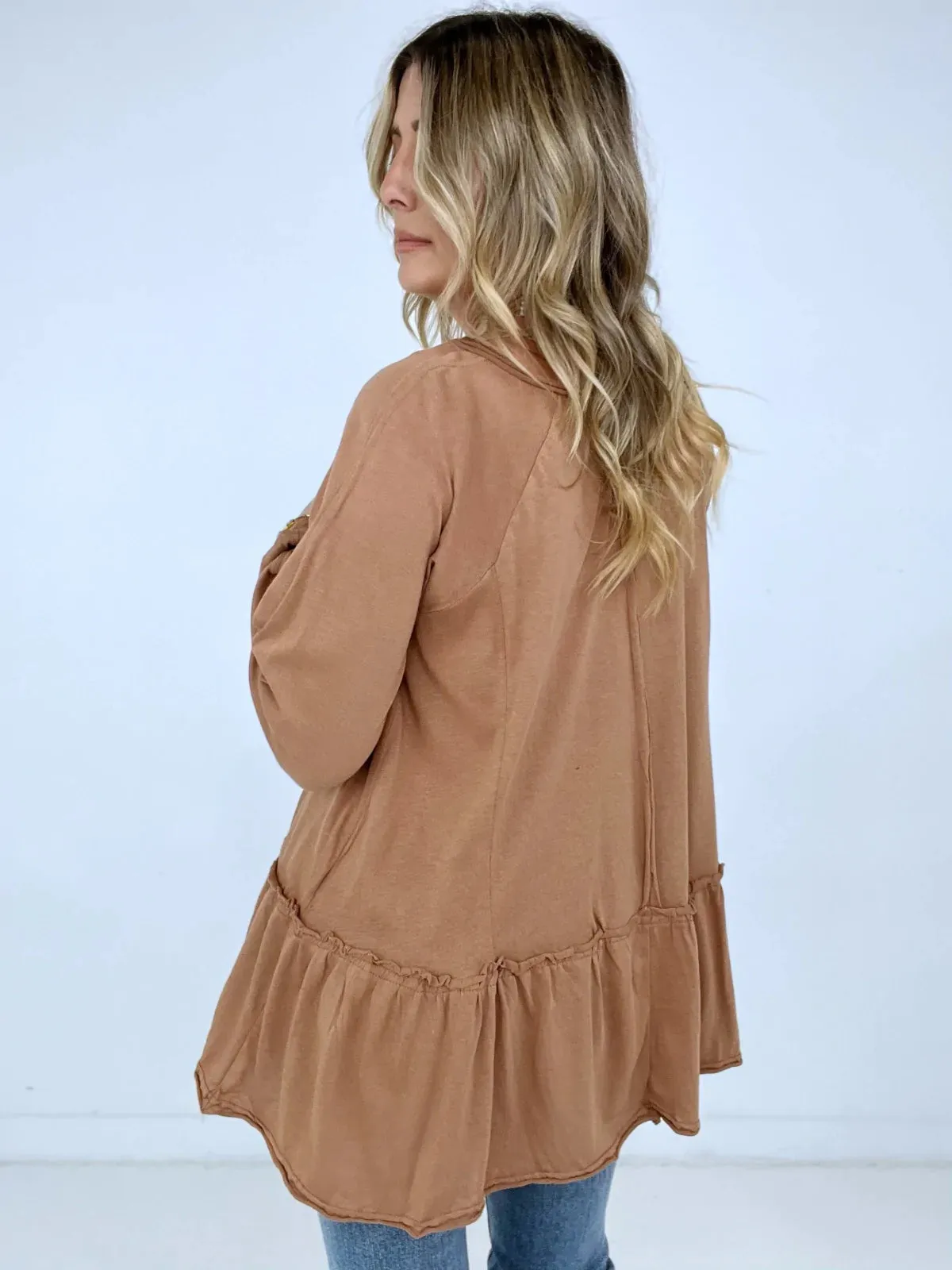 Solid Cotton Jersey Tunic Top