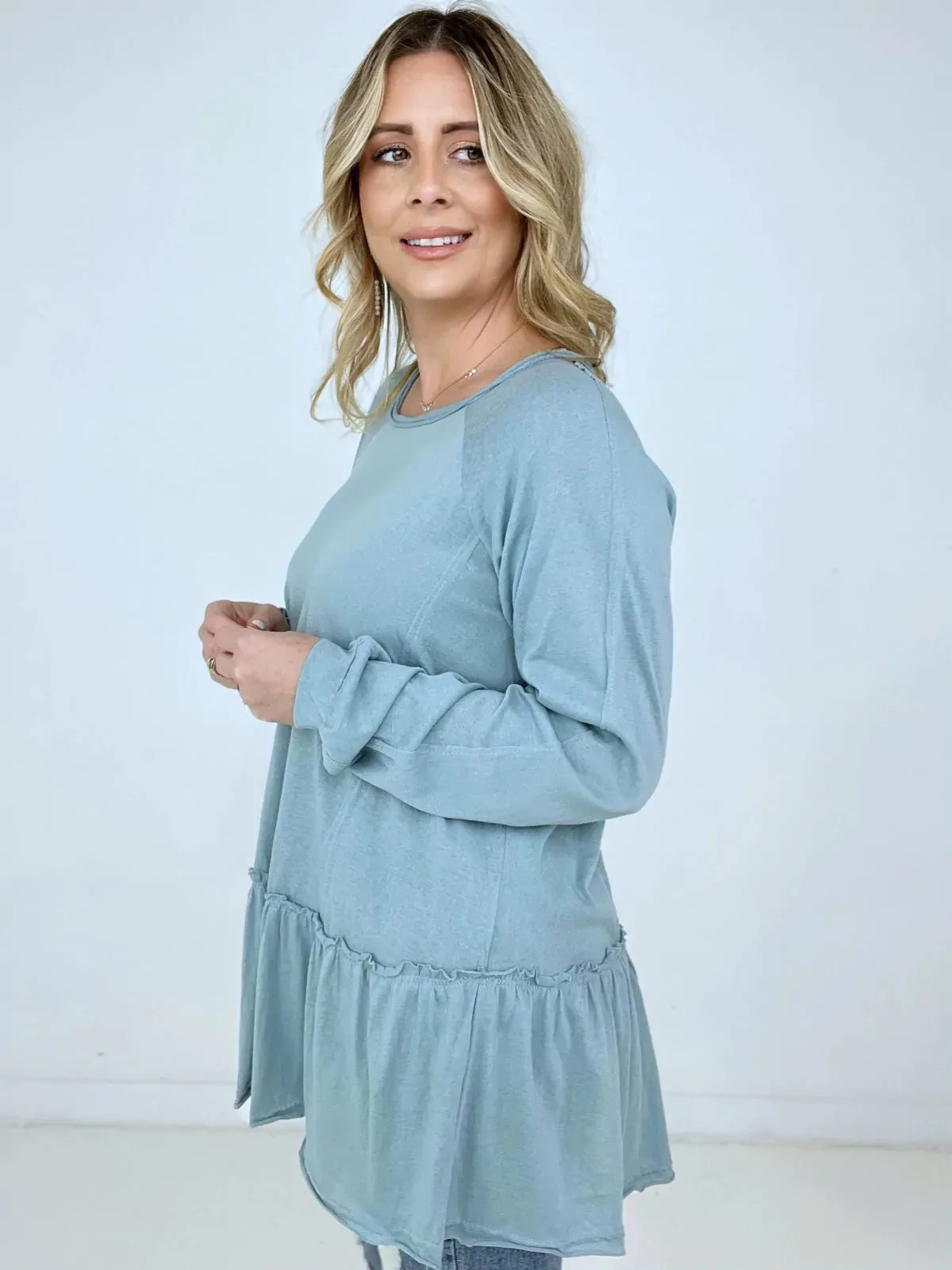 Solid Cotton Jersey Tunic Top