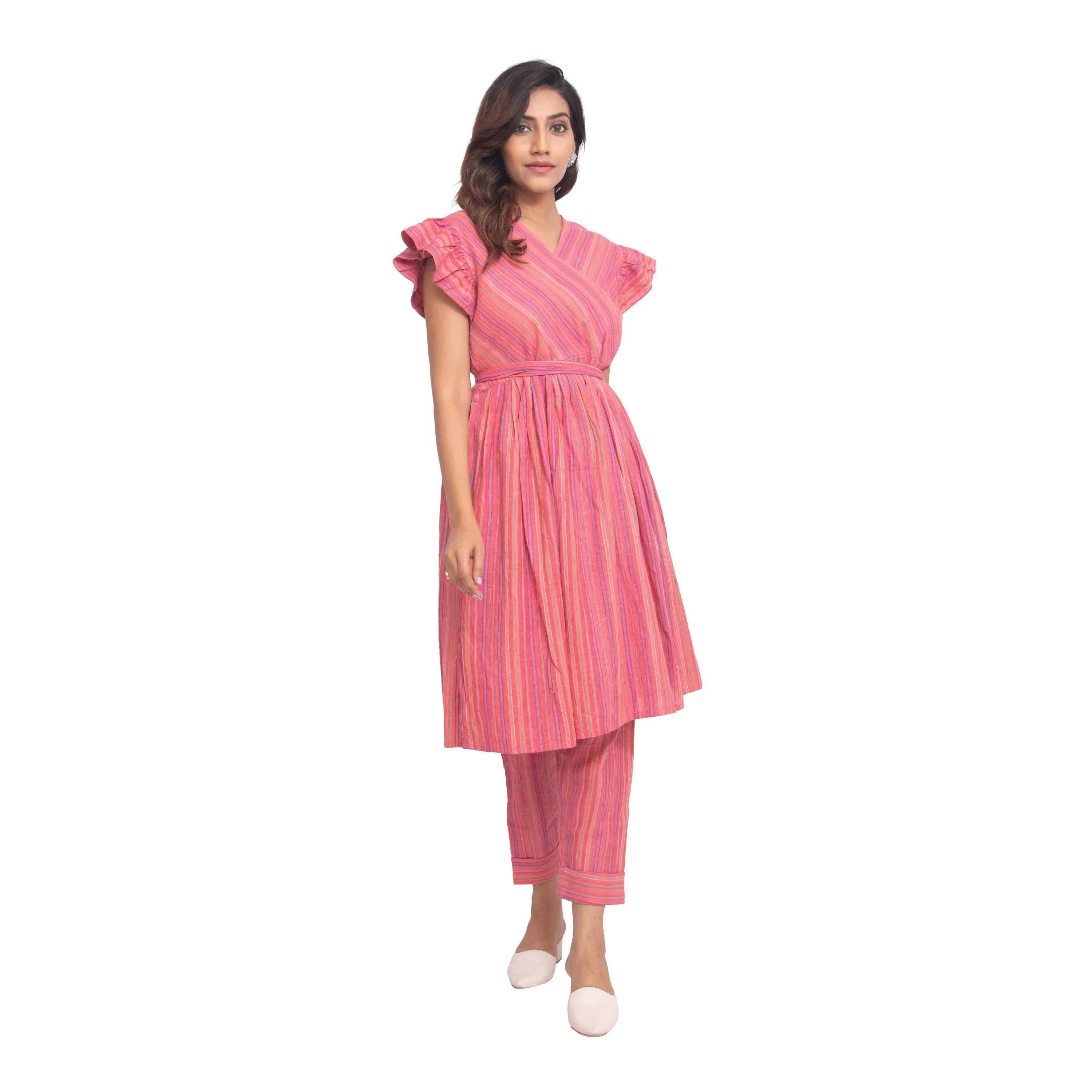 Soma Pink Yarn Dyed Tunic Set