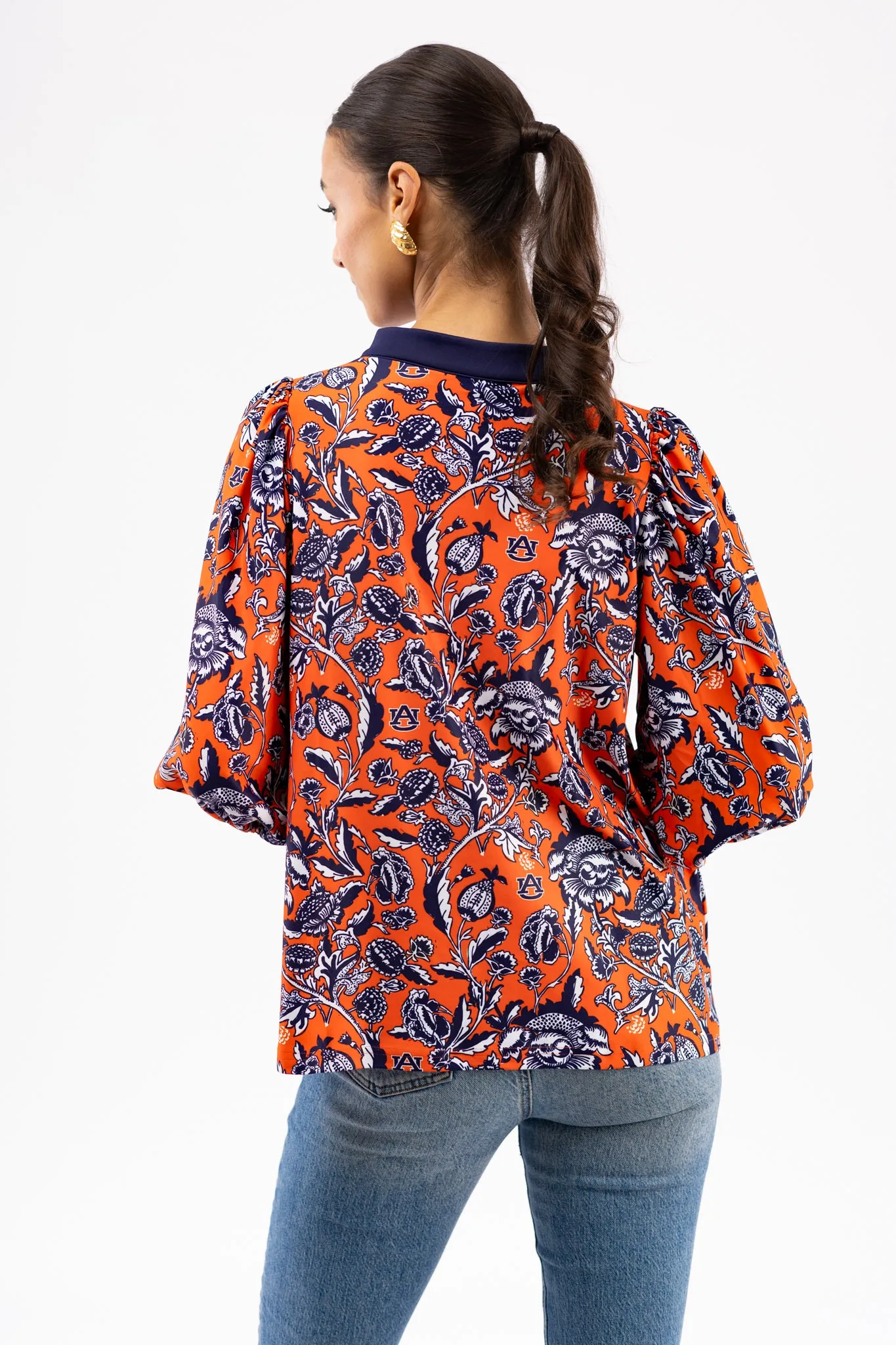The Eliza Top - Auburn Floral Orange